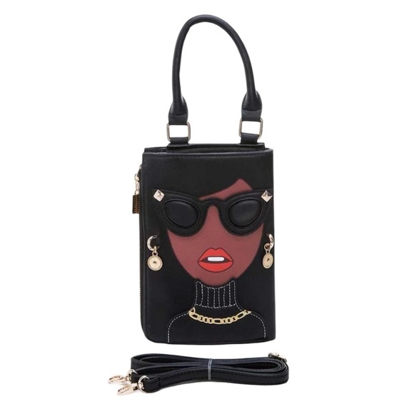 Handbags - Novelty Crossbody Purse Clutch Lady’s Face Unique Funky Design New